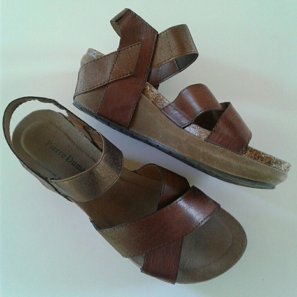 Pierre Dumas Shoes - PIERRE DUMAS Wedge Platform Sandal Brown 9